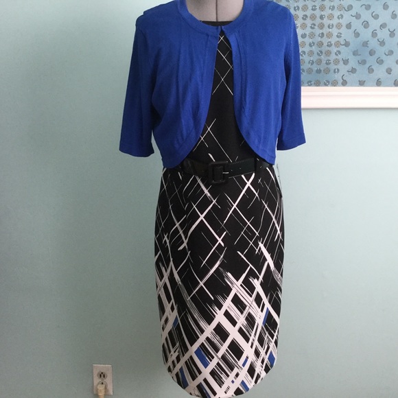 Studio 1 - 2 Piece Black and Blue Dress - Picture 2 of 7
